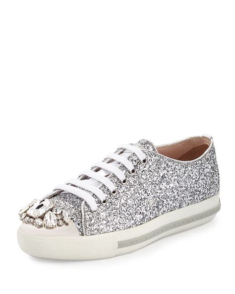 sparkly miu miu shoes|miu mi u sneakers.